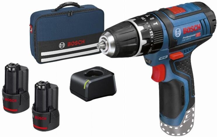 Akku-Schlagbohrschrauber gsb 12V-15 mit 2x 2,0 Ah Akku und Lader in Tasche - Bosch
