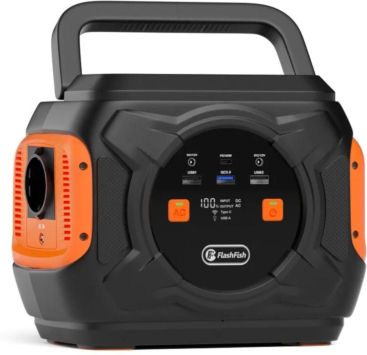 Ff Flashfish - FlashFish 320 w tragbares Kraftwerk, 292 Wh 80000 mAh Solargenerator mit AC/DC/100 w USB-C/kabellosem Lad...