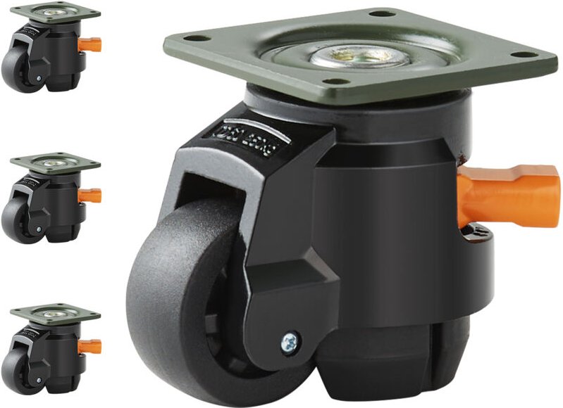 Mophorn - vevor 4er-Set Lenkrolle φ50,8mm Möbelrolle Höhenverstellbar Transportrolle 0,5 Tonnen Tragfähigkeit Schwerlast...