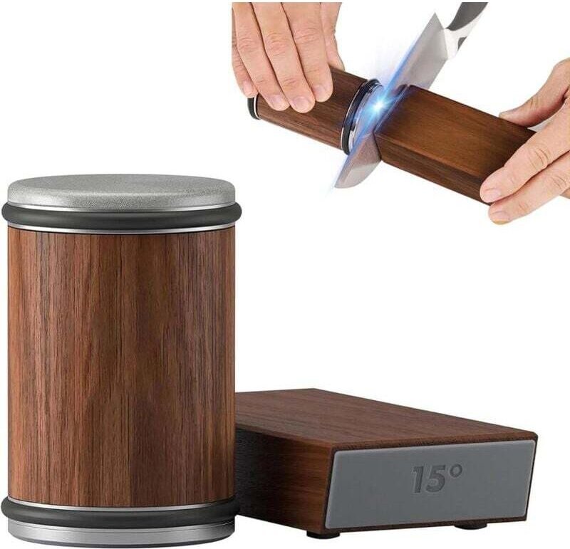 Radmesserschärfer, mit 15- und 20-Grad-Industriediamant zum Schärfen von Messern, Radmesserschärfsystem für Küchenmesser...