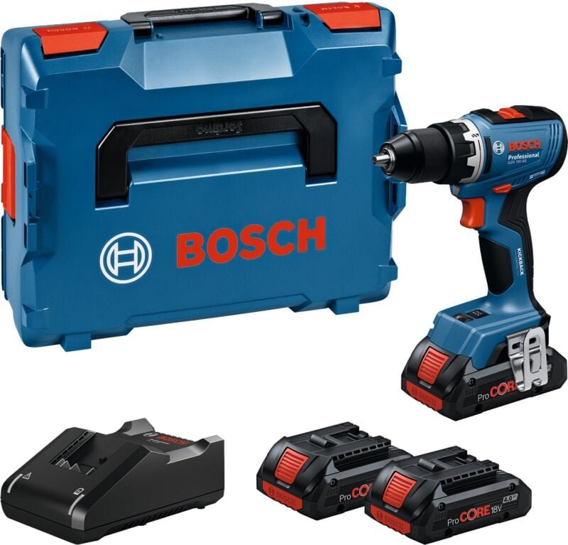 Bosch Akku-Bohrschrauber gsr 18V-65 3x 4,0 AhProCore und Ladegerät in l-boxx 136