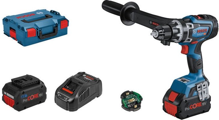 Bosch biturbo Akku Bohrschrauber gsr 18V-150 c, CoMo, 2x ProCore 8,0 Ah und Ladegerät