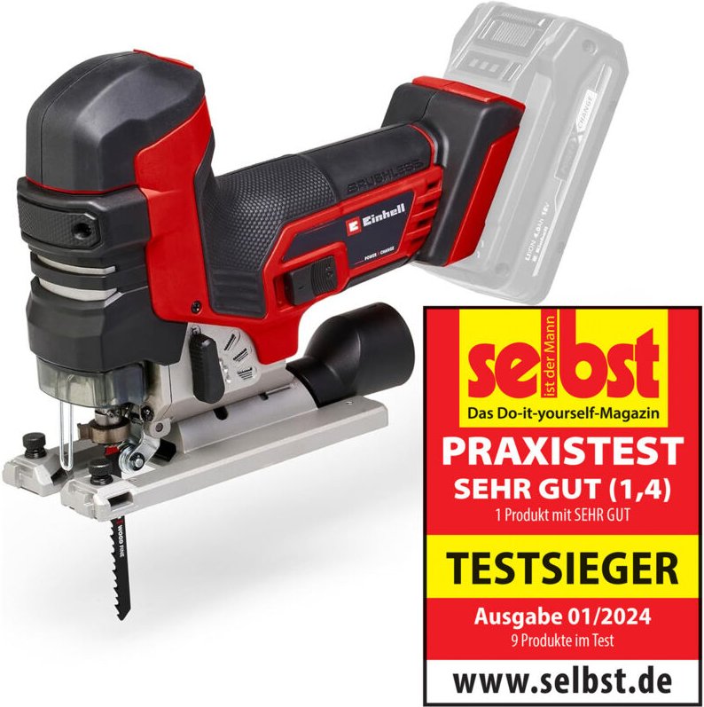 Einhell - Professional Akku-Stichsäge tp-jst 18/135 Li bl Power X-Change (18 v, 135 mm Schnitttiefe in Holz, 26 mm Hubhö...