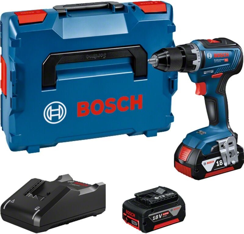Bosch Akku-Bohrschrauber GSR 18V-55 mit 2x 5,0 Ah Akkus + Ladegerät in L-BOXX