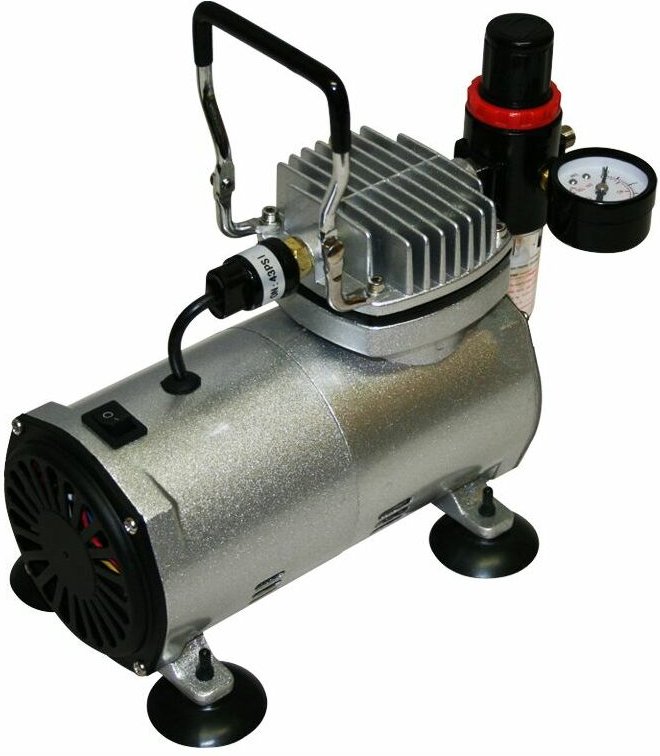Bc-elec - TC-20B ölfreier mini-kompressor airbrush kompressor leise 0-4 bar grau druckminderer
