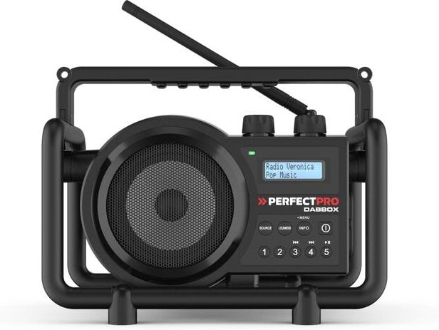 PerfectPro Baustellenradio DABBOX mit Netzbetrieb oder 4x C Akku-Batterien