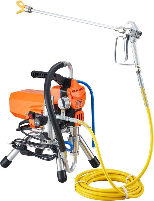 Airless-Wandfarben-Spritzpistole mit Hochdruckrohr, Spritzgerät Hochdruck-Spritzen, 2000 w Wandfarben-Spritzpistole Farb...