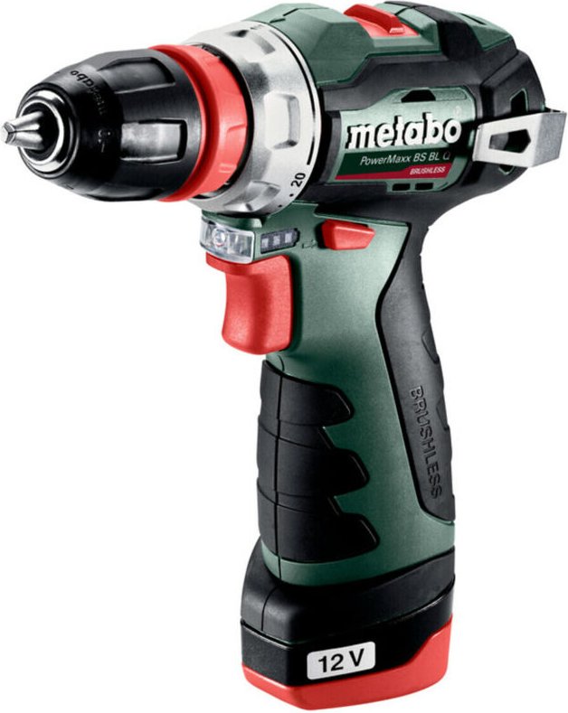 Metabo - Akku-Bohrschrauber PowerMaxx bs bl q (601749500) Kunststoffkoffer 12V 2x2Ah Li-Power + lc 40