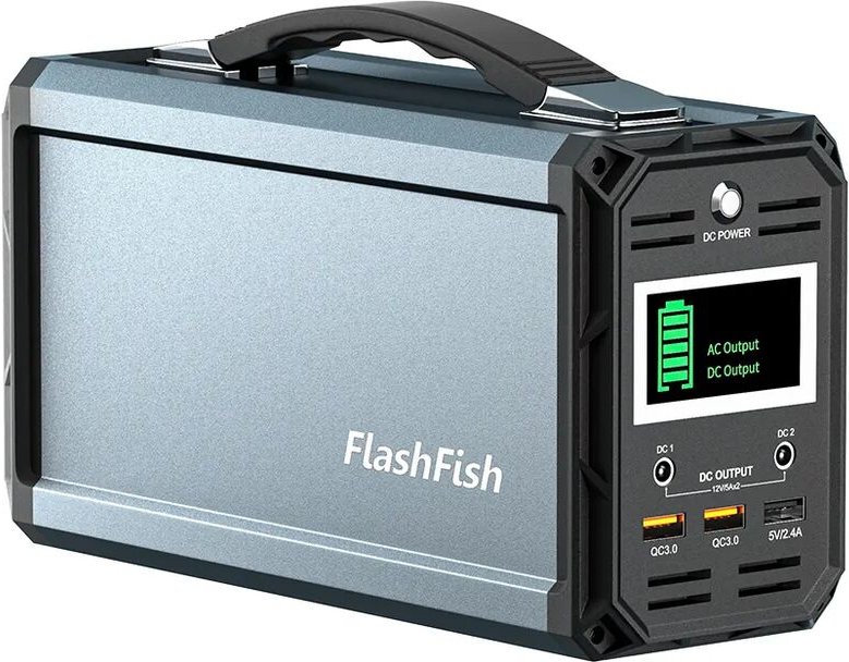 Ff Flashfish - FlashFish G300 Power Station 300 w Solargenerator 60000 mAh Tragbares Kraftwerk 222 Wh Generator 230 v mi...