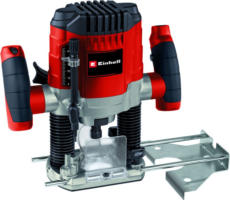 Oberfräse tc-ro 1155 e (1100 w, ø 6 und 8 mm, Drehzahlregelung, Parallelanschlag, Absaugadapter, inkl. Zubehör) - Einhel...