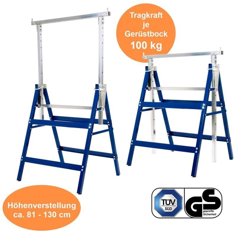 Gerüstbock Unterstellbock Klappbock 2er Set Böcke höhenverstellbar Stützbock