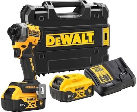 18V DEWALT Brushless-Schlagschrauber + 2 Li-Ion 5Ah Akkus + Ladeger√§t + Tstak-Koffer - DCF850P2T