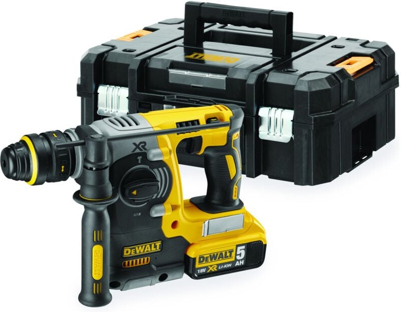 DCH274P2T Akku Kombihammer SDS-Plus 18V 5Ah Bohrhammer Meißelhammer Bohrfutter tstak Koffer - Dewalt