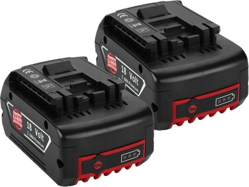 Powerwings - 2X 5Ah Akku für Bosch 18V Professional gba gsb gsr BAT609 BAT609G BAT618 BAT620 BAT622, 18 Volt 5,0 Ah Lith...