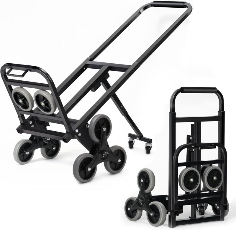 Treppensteiger-Sackkarre,faltbare Handkarre mit gratis Gummiband zum Fixieren von Gegenständen bis 150 kg Tragkraft,Schw...