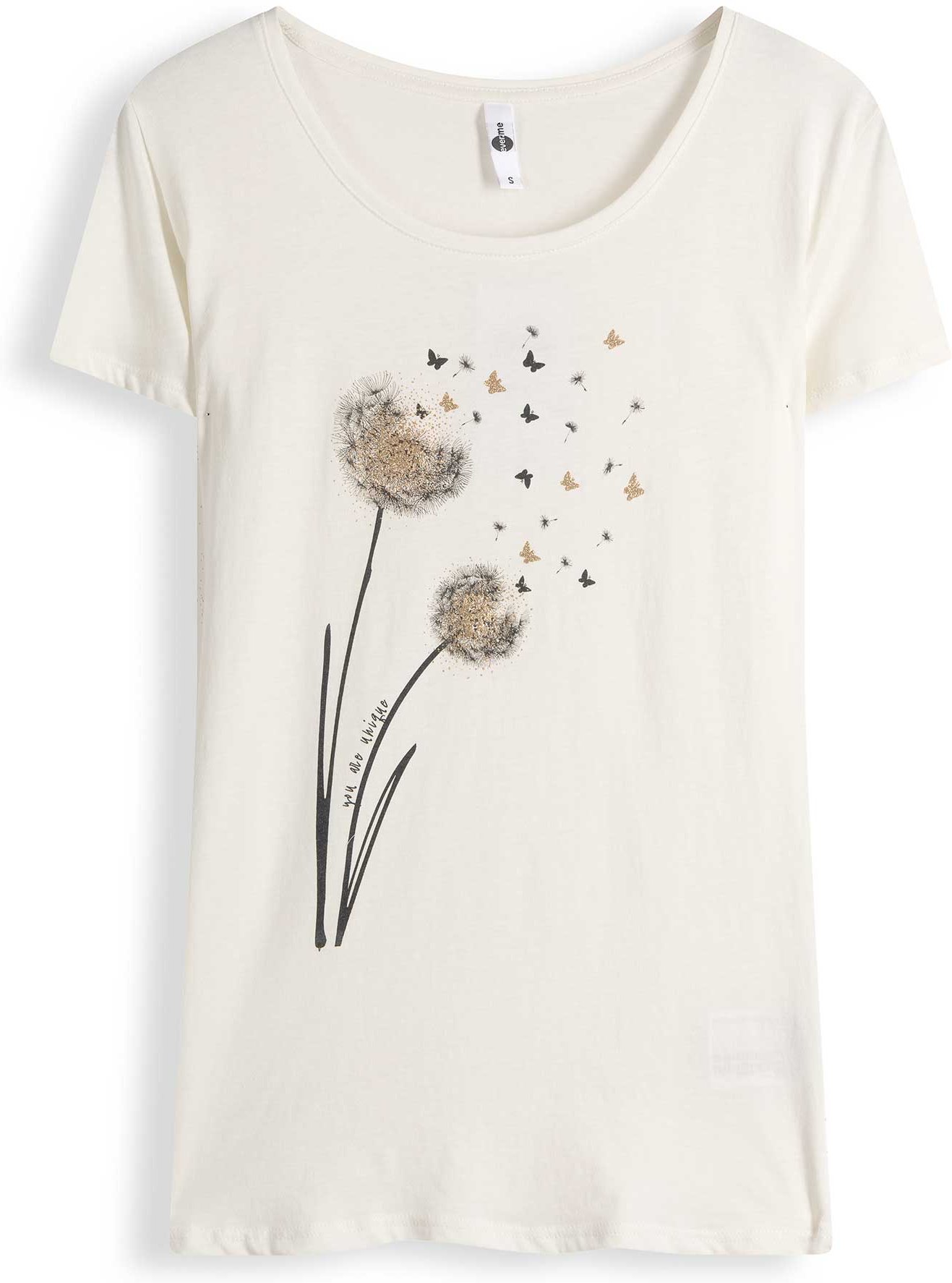 T-Shirt - Glitzerprint - weiß