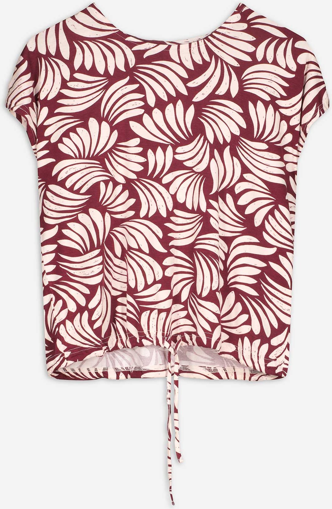 T-Shirt - Knotendetail - dunkelrot