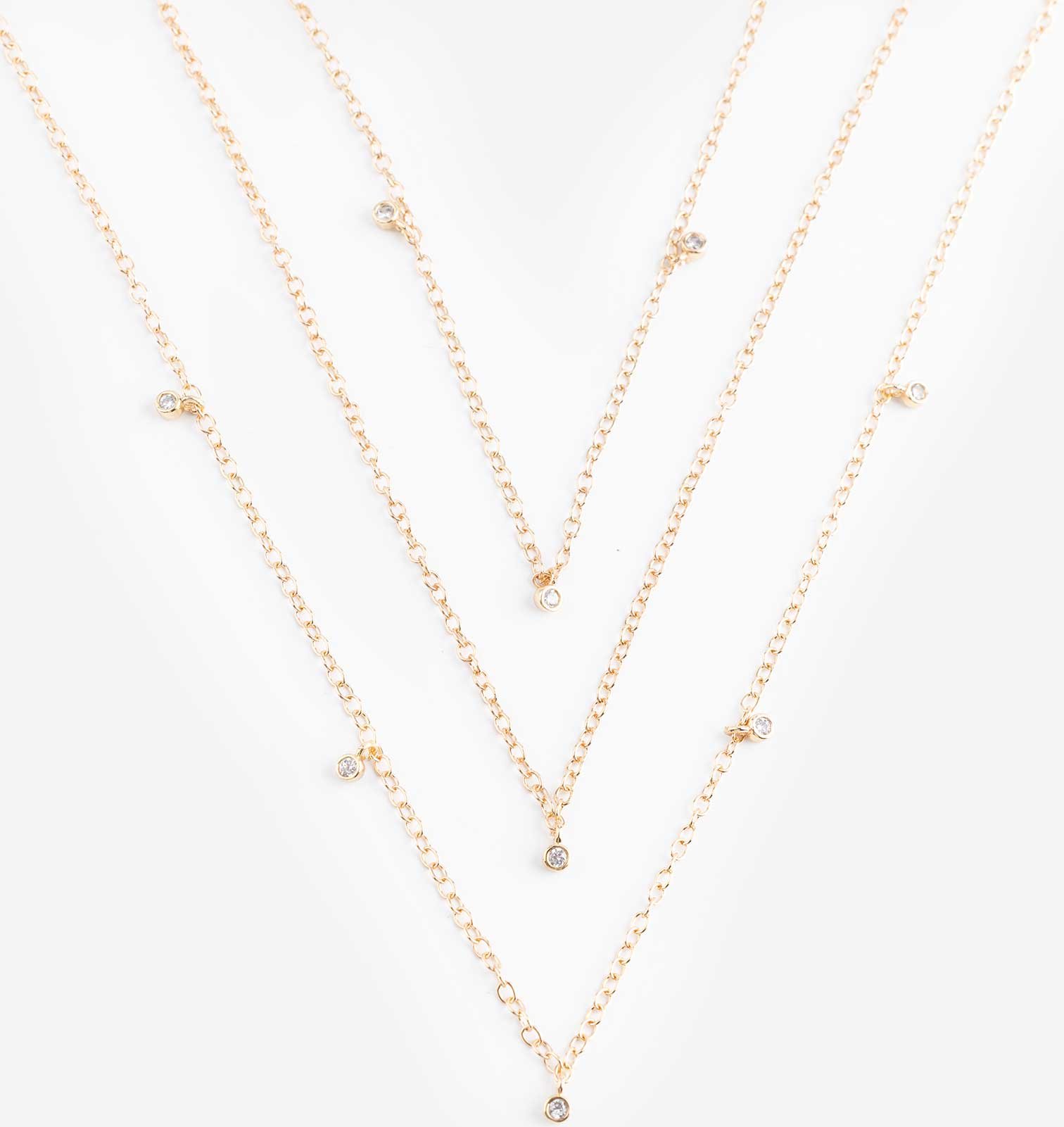 Kette - 3er-Pack - goldfarben