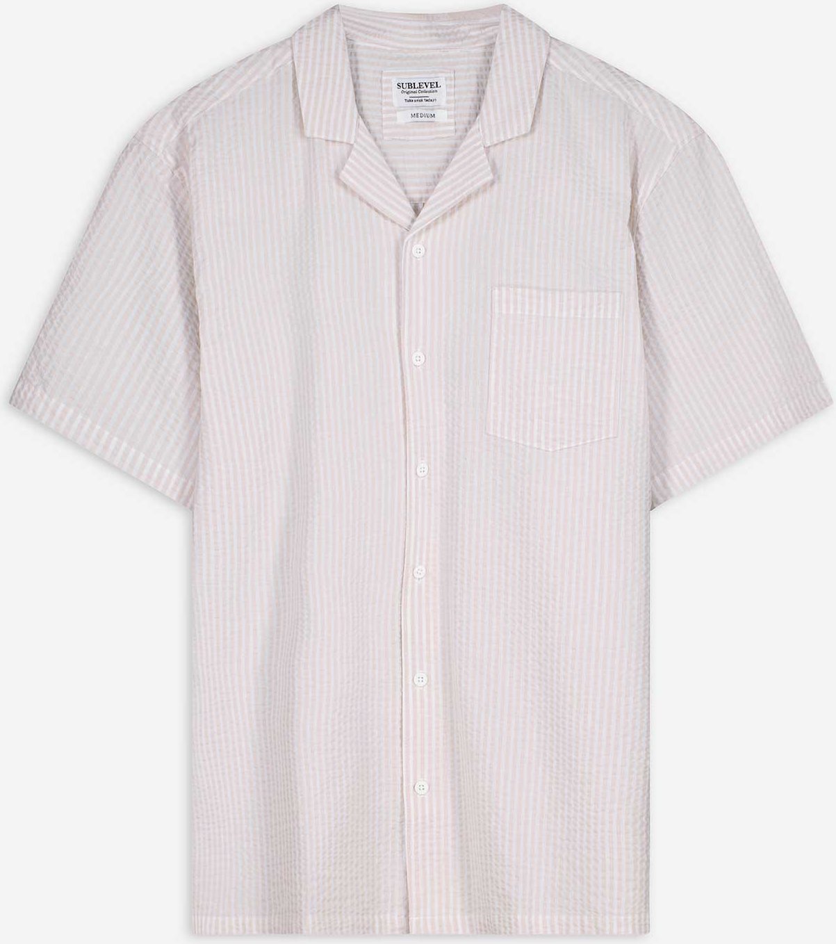 Hemd - Seersucker - hellgrau