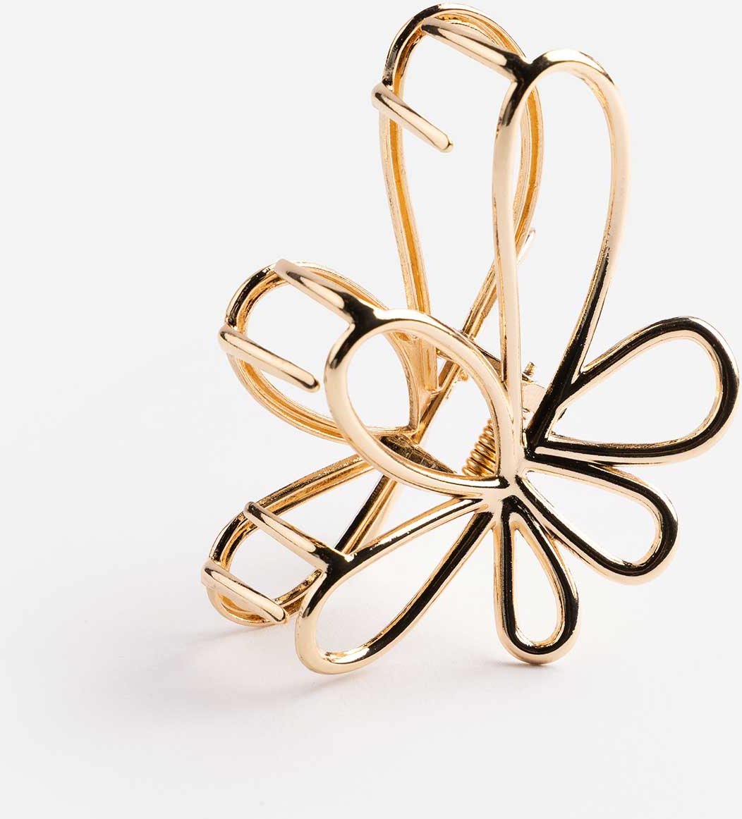 Haarklammer - Metallic-Details - goldfarben