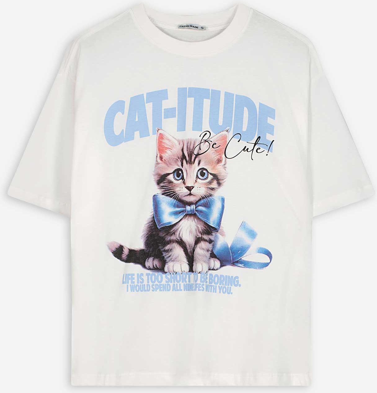 T-Shirt - Animal-Muster - weiß