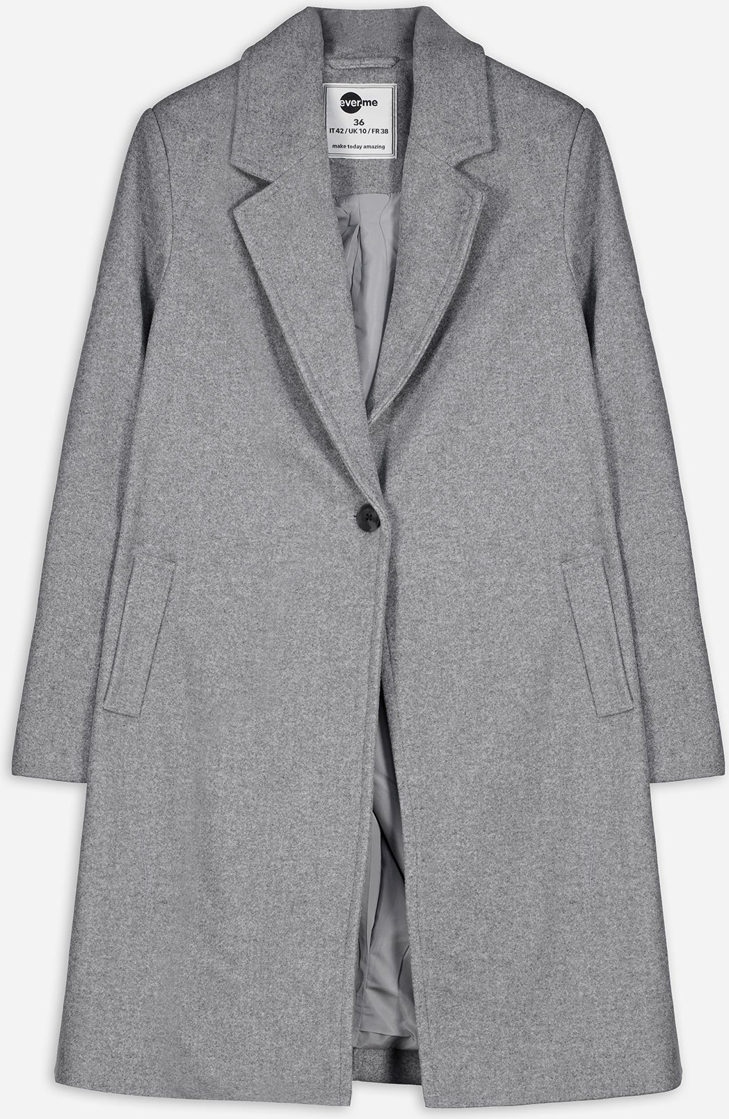 Mantel - Woll-Optik - grau