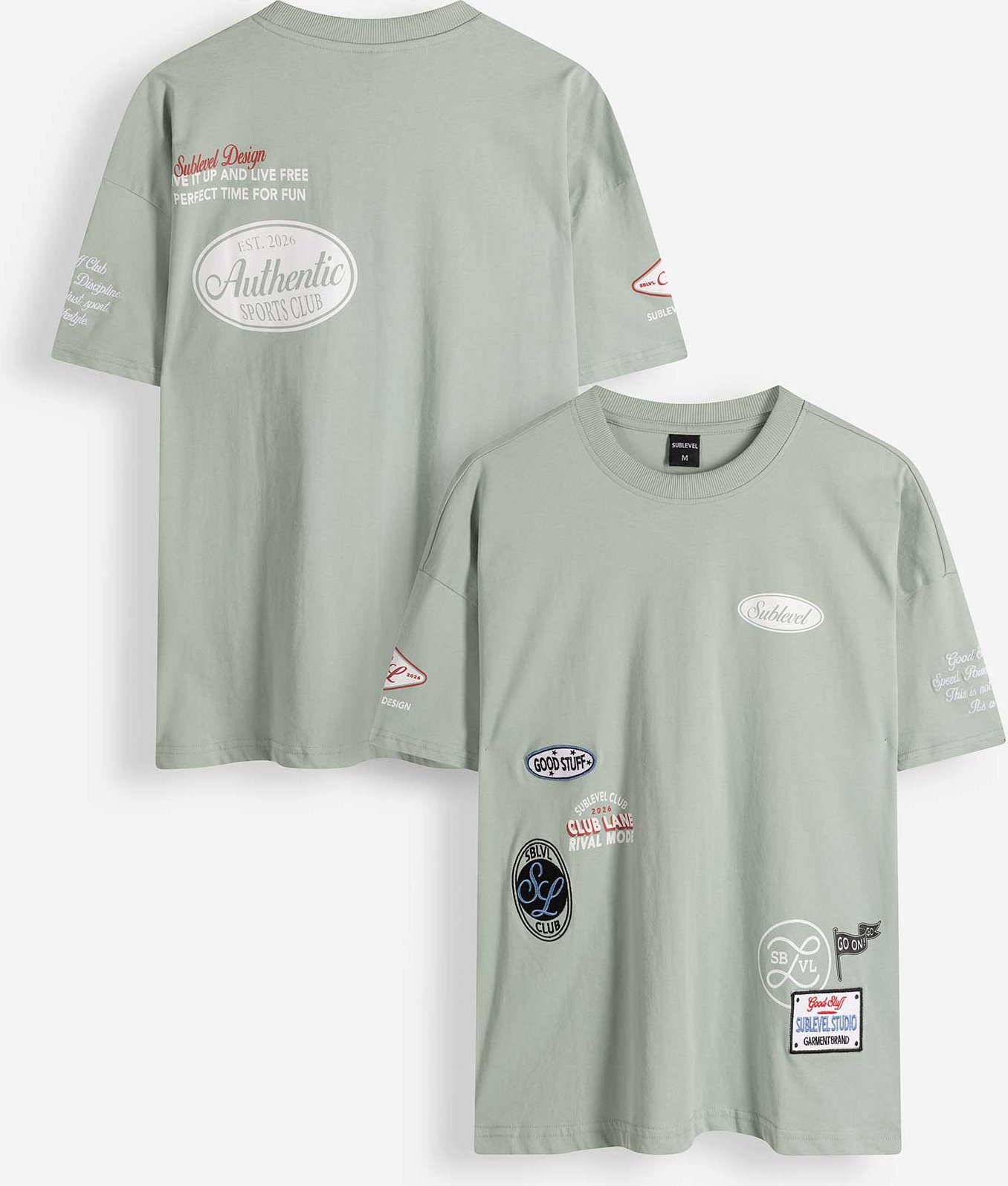 T-Shirt - Allover-Print - hellgrün