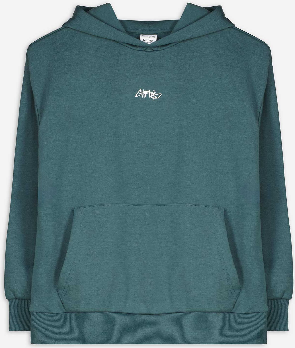 Hoodie - Oversized Fit - dunkelgrün