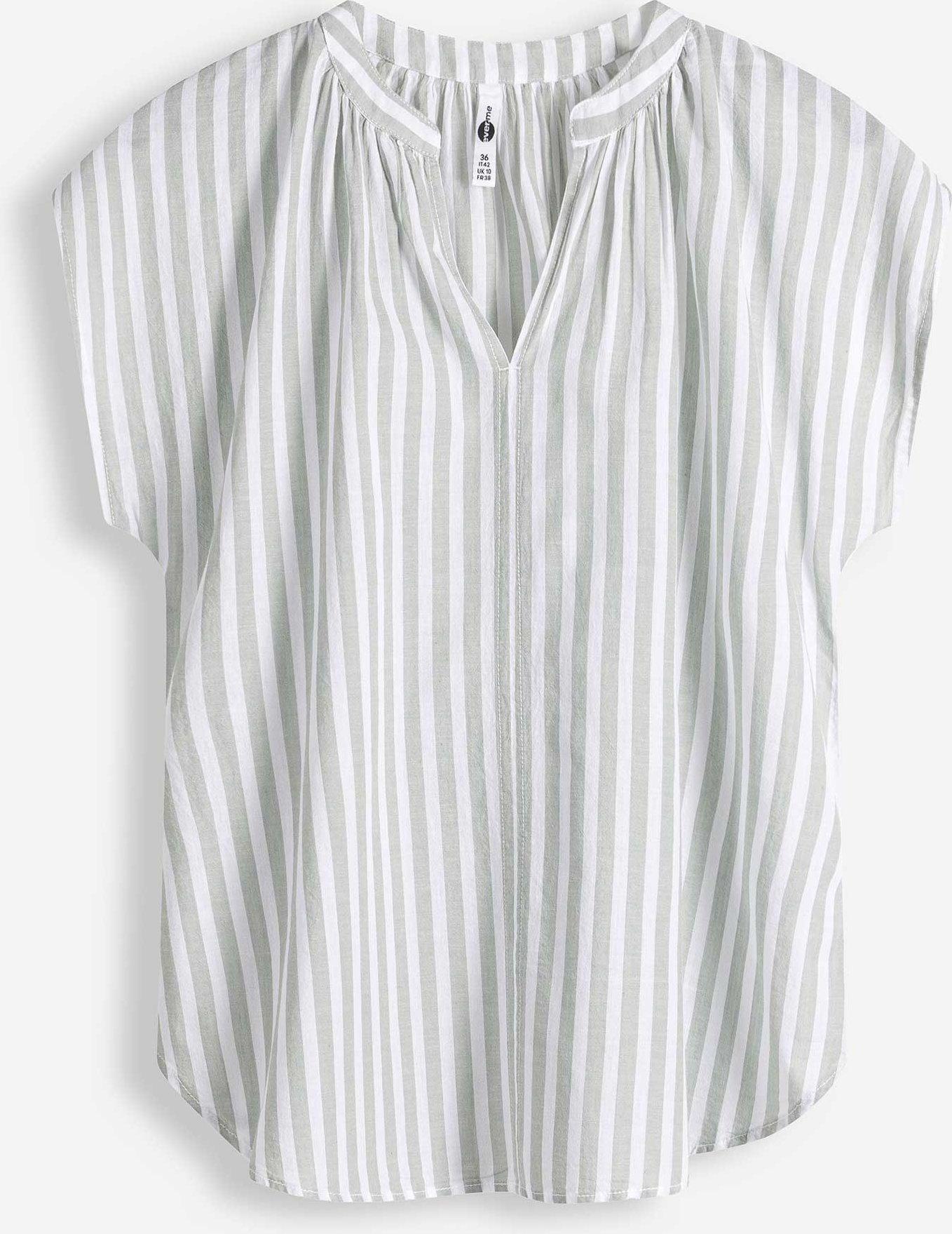 Blusenshirt - Streifen - hellgrün