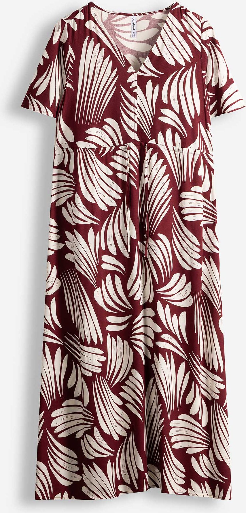 Kleid - Allover-Print - dunkelrot