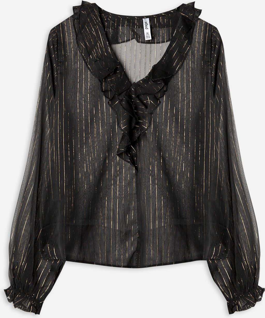 Thumbnail - Bluse - Chiffon - schwarz