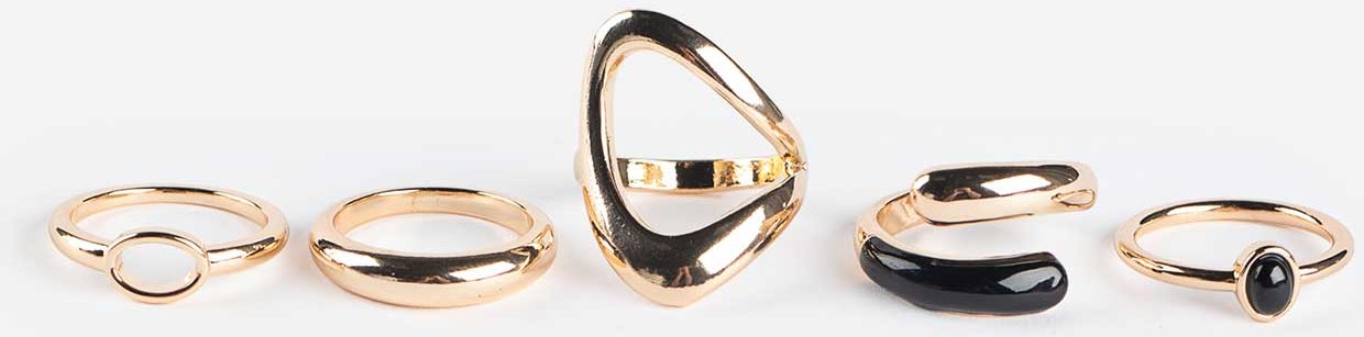 Ring - 5er-Pack - goldfarben