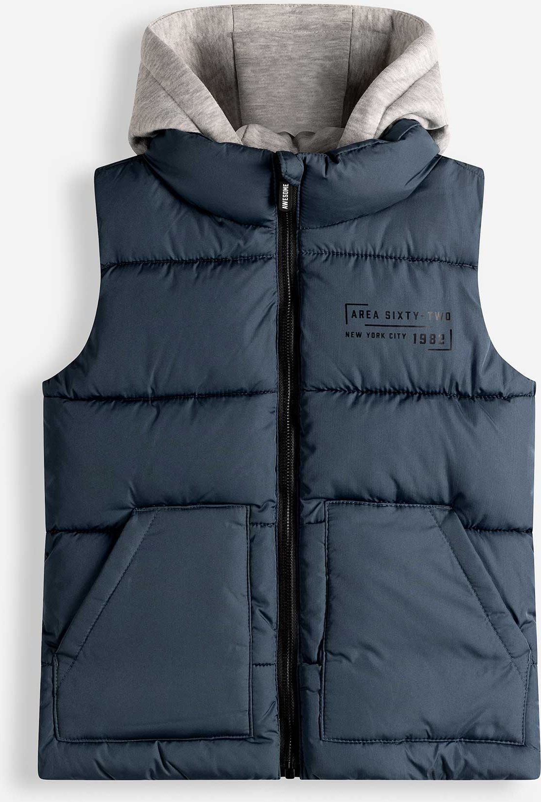 Steppweste - Abnehmbare Kapuze - dunkelblau