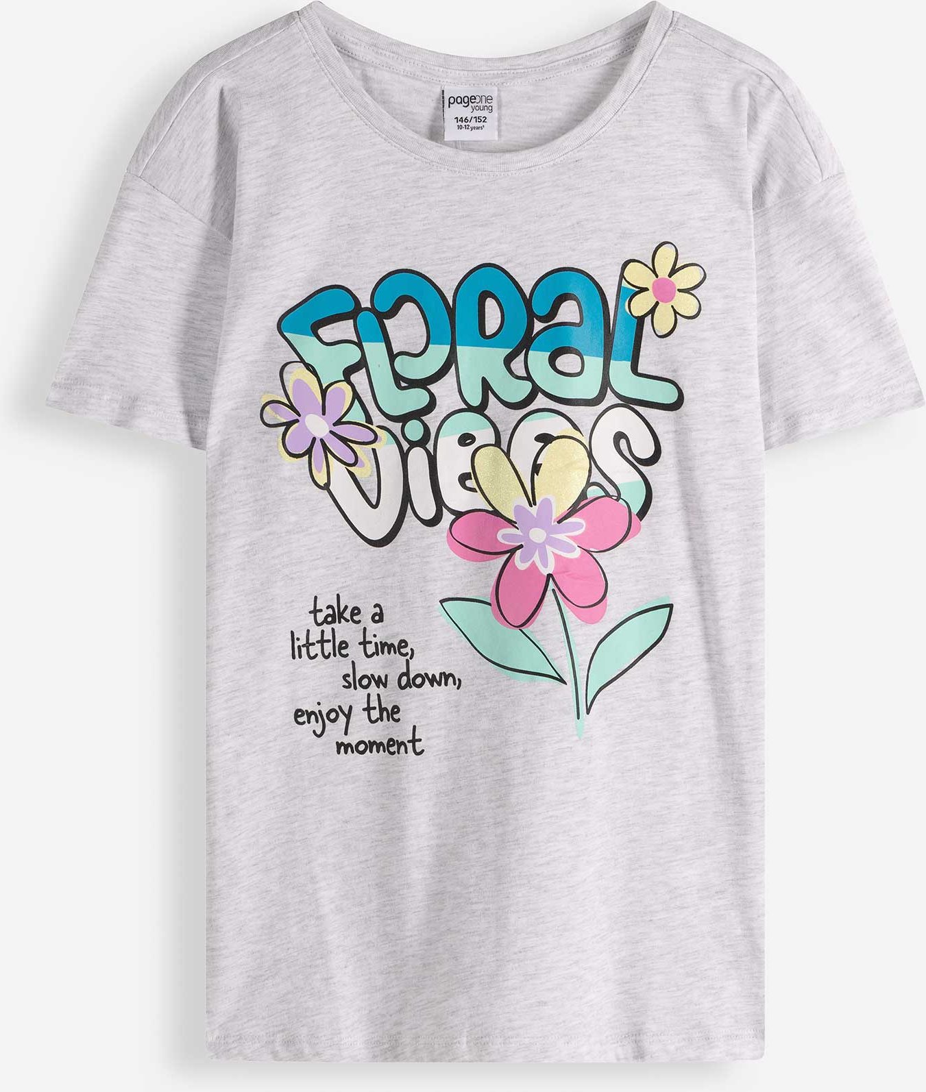 T-Shirt - Frontprint - hellgrau