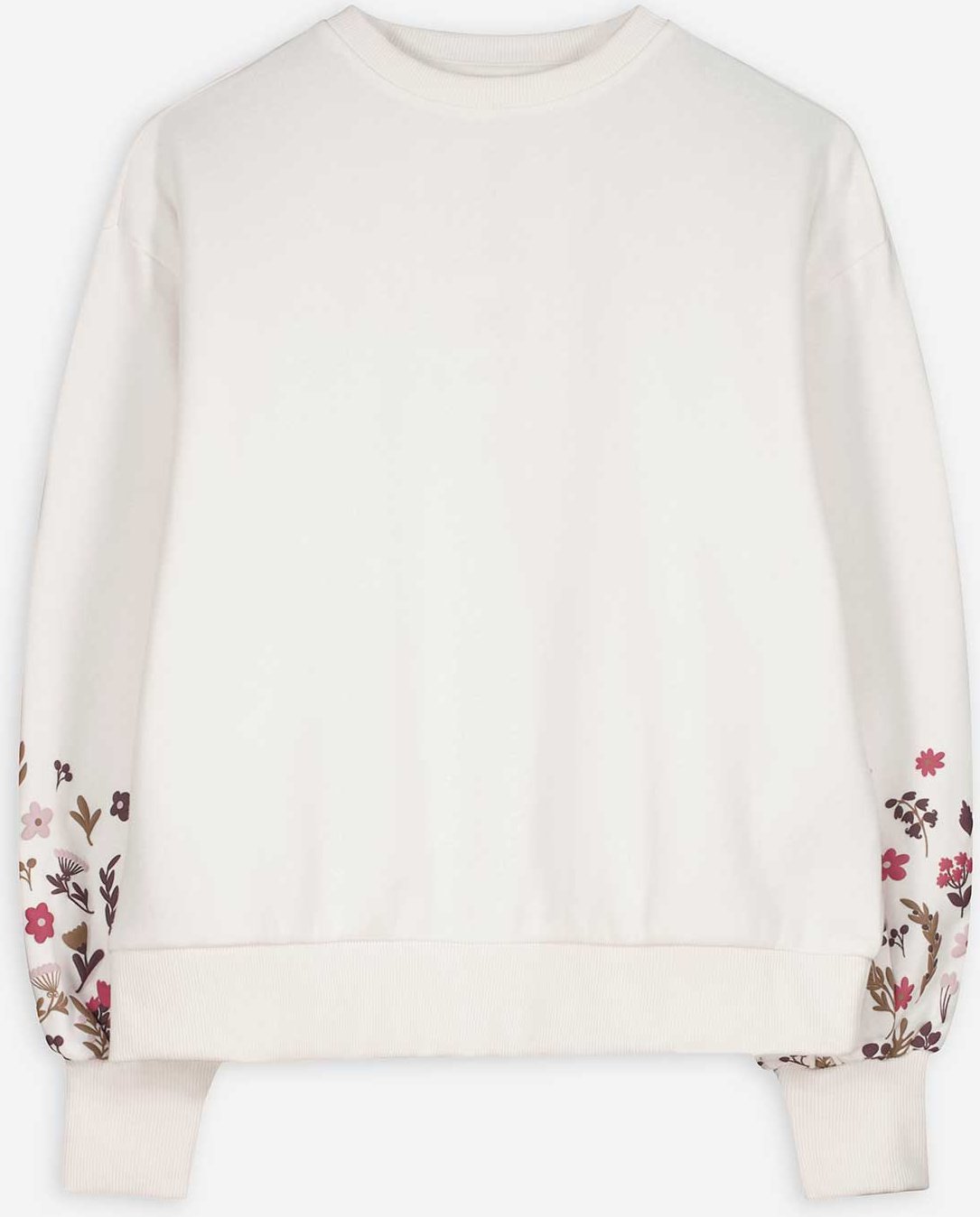 Sweatshirt - Ballonärmel - weiß