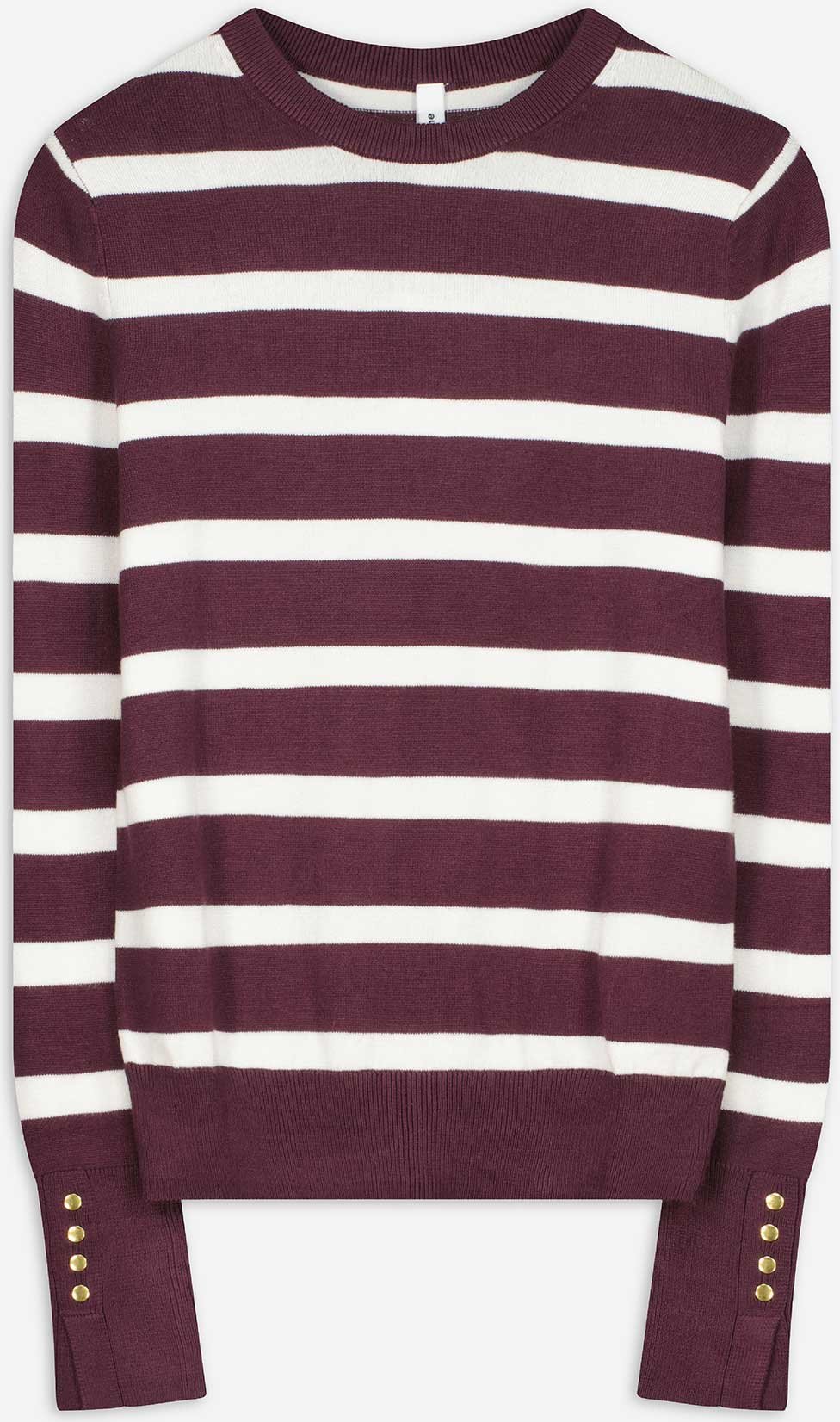 Thumbnail - Strickpullover - Zierknöpfe - dunkellila