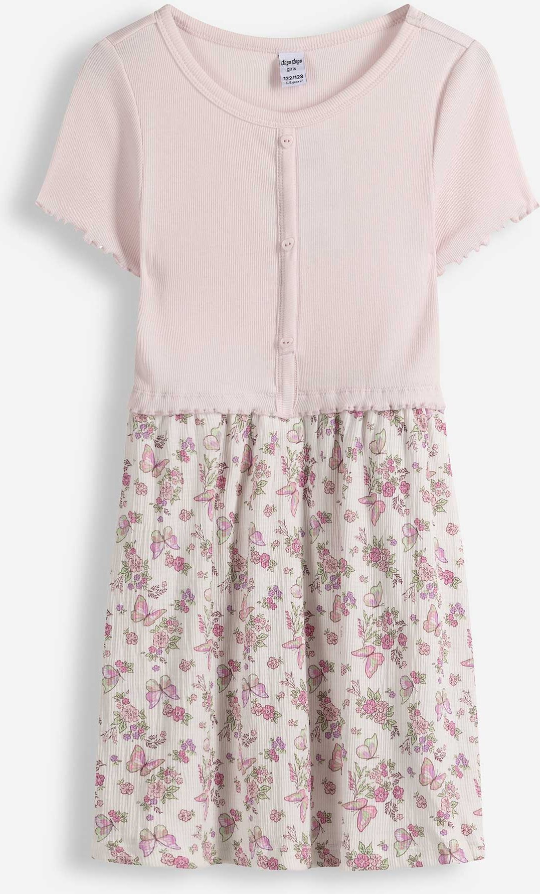 Kleid - Allover-Print - rosa