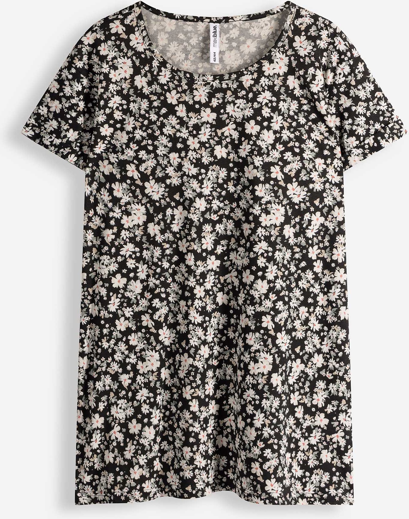 T-Shirt - Allover-Muster - schwarz