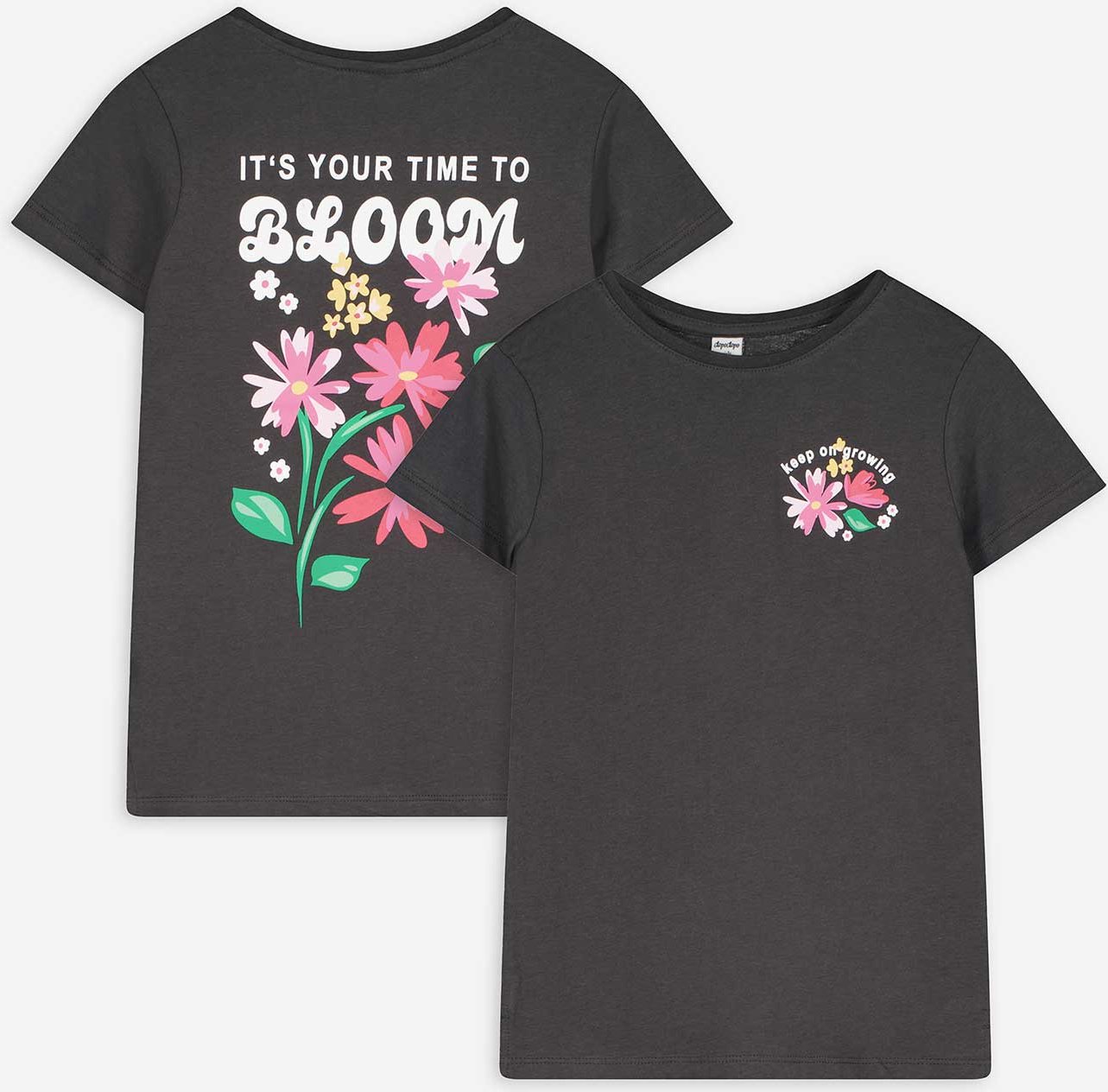 T-Shirt - Rückenprint - dunkelgrau