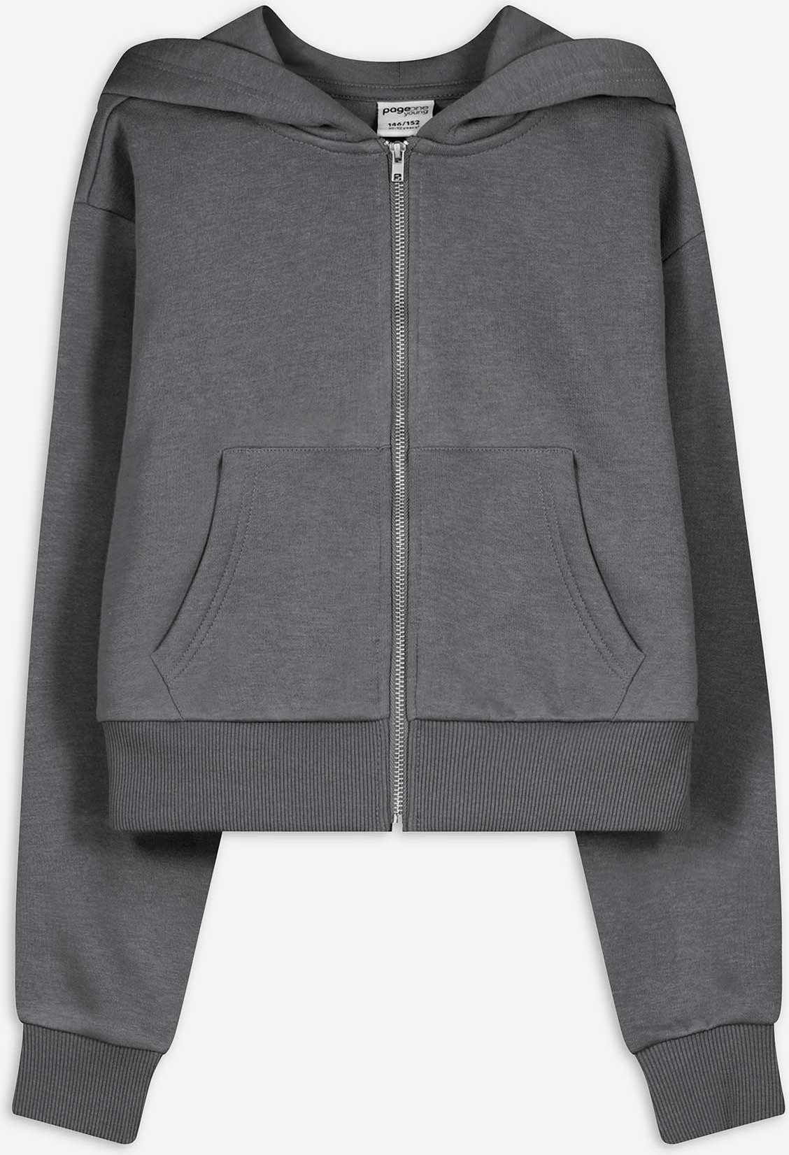 Sweatjacke - Cropped - dunkelgrau