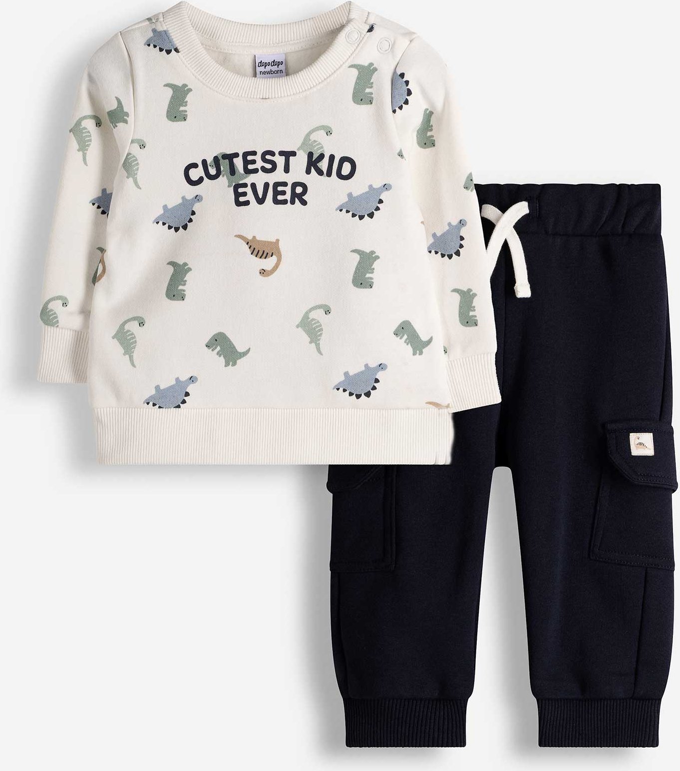 Set aus Sweatshirt und Hose - Allover-Print - weiß