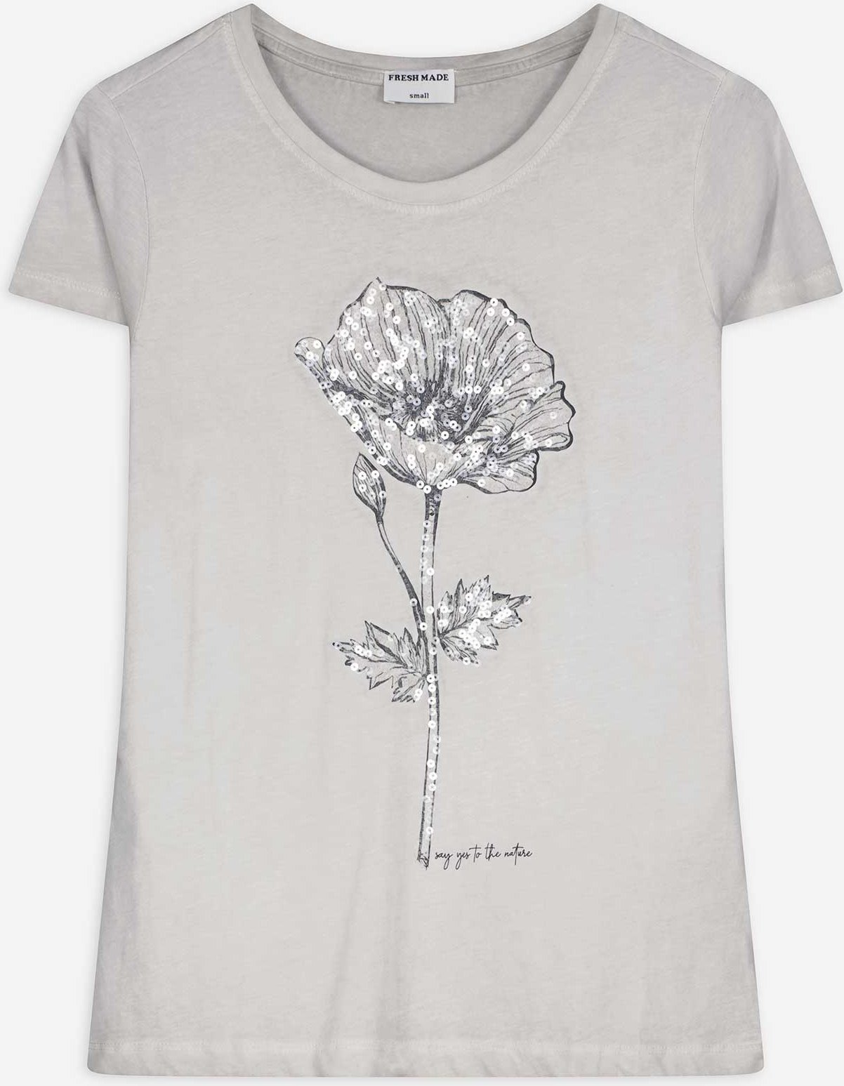 T-Shirt - Print - beige