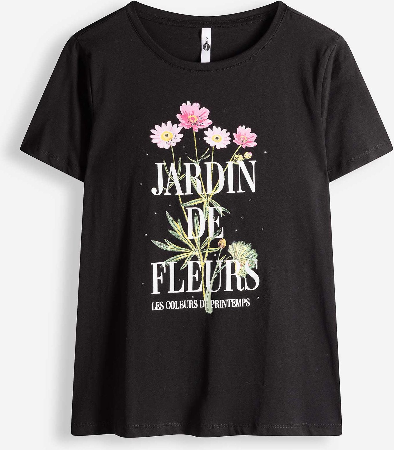 T-Shirt - Ziersteine - schwarz