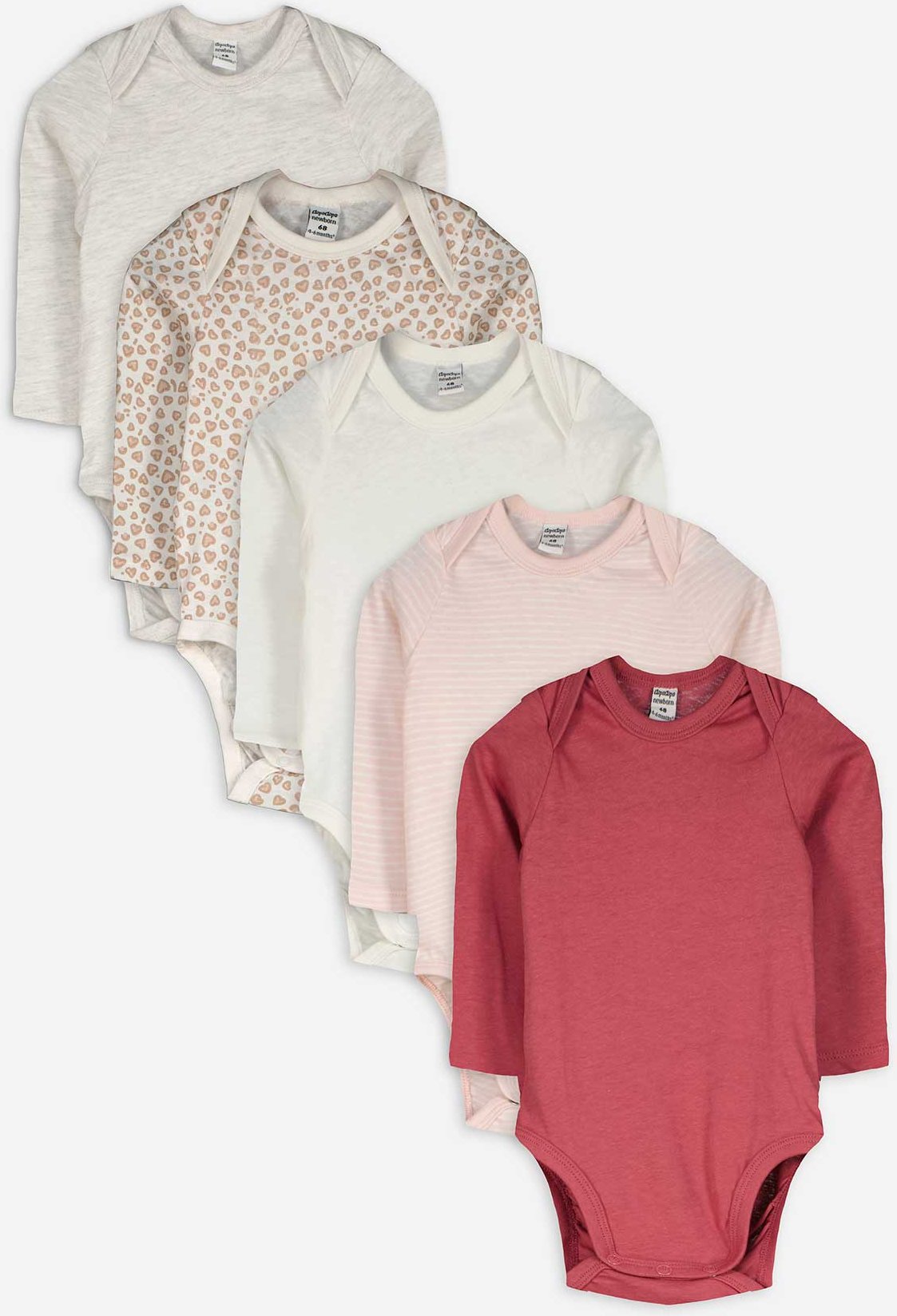 Langarmbody - 5er-Pack