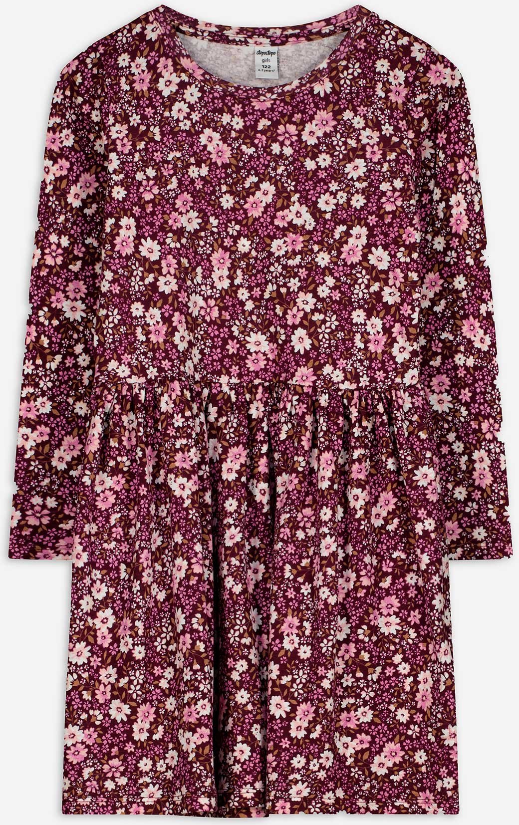 Thumbnail - Kleid - Allover-Print - dunkelrot