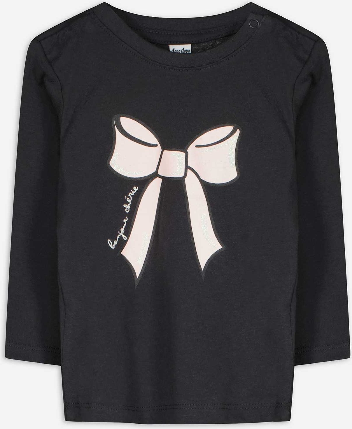 Thumbnail - Langarmshirt - Glitzerprint - dunkelgrau