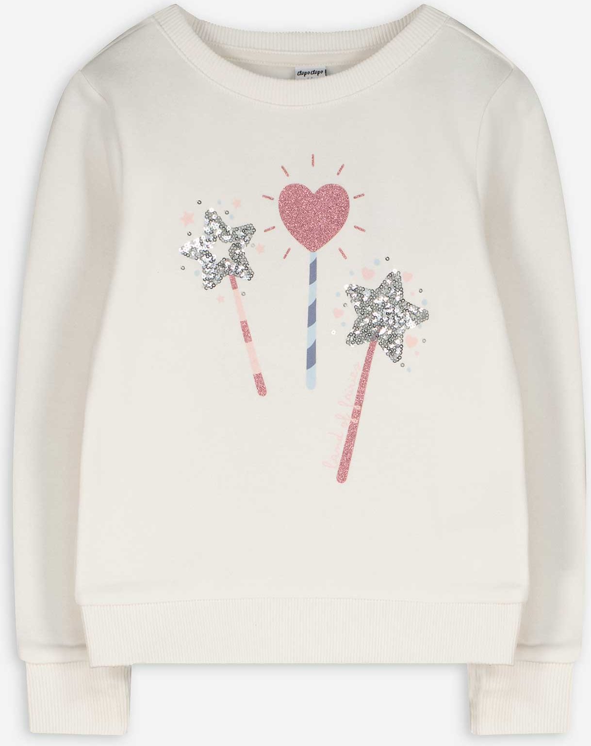 Sweatshirt - Paillettenbesatz - beige