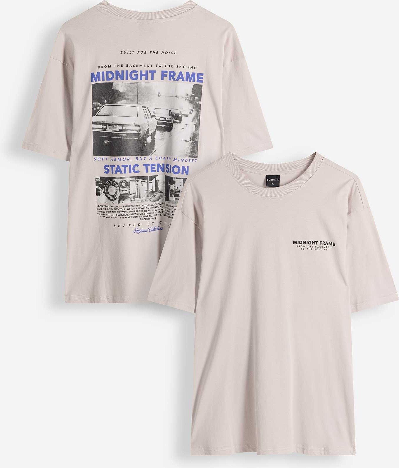 T-Shirt - Rückenprint - beige