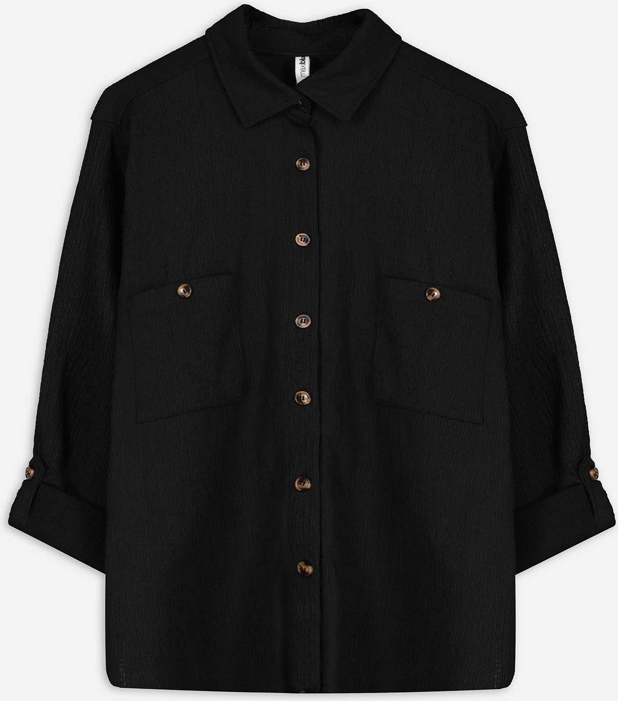 Thumbnail - Hemdjacke - Aufgesetze Taschen - schwarz