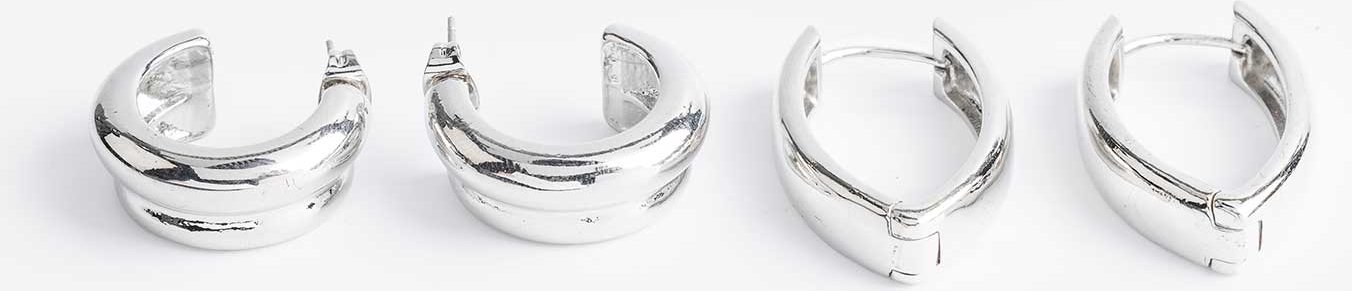 Ohrringe - 2er-Pack - silberfarben